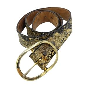 Justin Boot vintage genuine snakeskin patchwork belt w/leather backing #85D